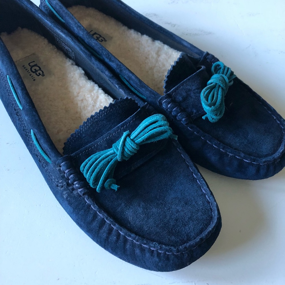 Ugg navy blue slip on flats size 12